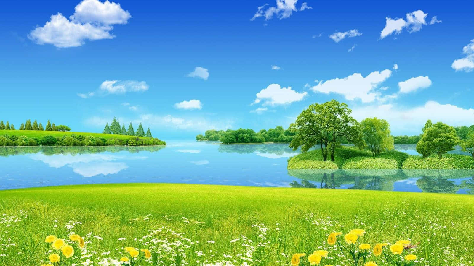 Breathtaking Scenic Spring Landscape Wallpaper 1600x900