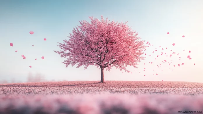 Cherry Blossom Tree Desktop 2K Background.