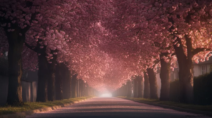 Cherry Blossom Tree Wallpaper High Resolution 2K.