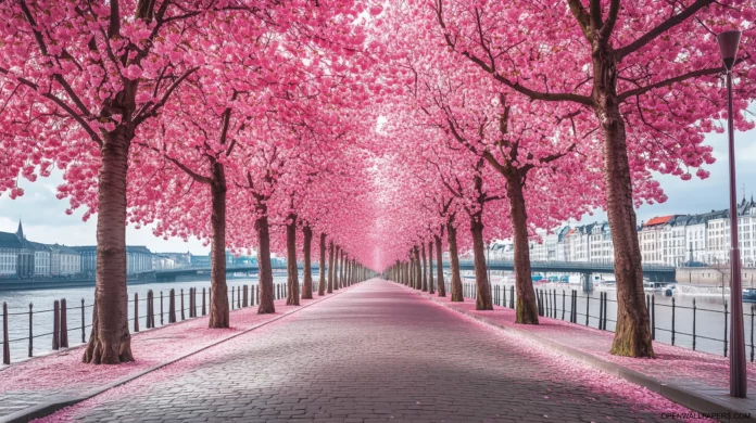 Cherry Blossom Tree Wide Screen Wallpaper 2K.