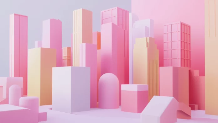 Cityscape Wallpaper Pink.