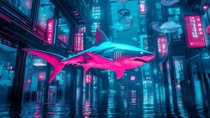 Cool Shark Wallpaper 4K.