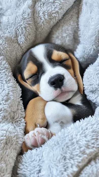 Cute Sleep Dog Wallpaper for iPhone.