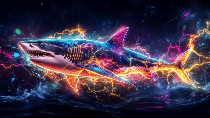 TNeon Cool Shark HD Background.